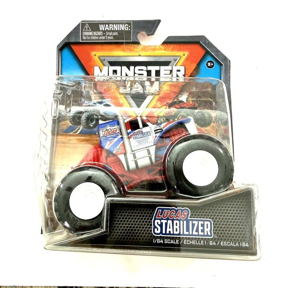 New Spin Master Monster Jam Lucas Stabilizer Truck 1:64 Flag Metal Die Cast Toy